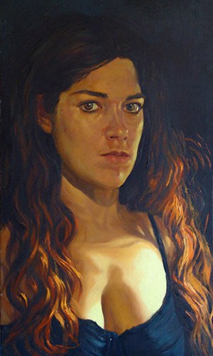 Montse Cantí autorretrato pintura al óleo