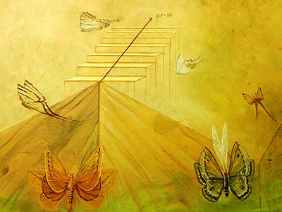 metamorfosis detalle de una pintura al óleo de Montse Cantí